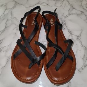 Black and Brown Sandals